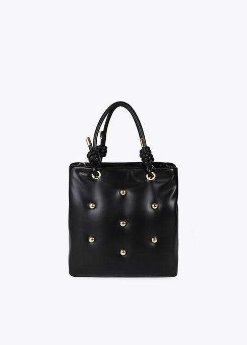 Bolso acolchado efecto piel con tachas redondas XL LOLA CASADEMUNT NEGRO LF2504075.00N.U