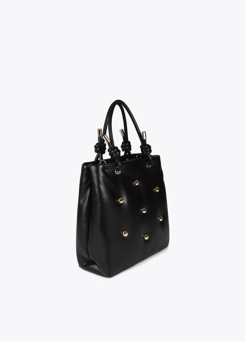 Bolso acolchado efecto piel con tachas redondas XL LOLA CASADEMUNT NEGRO LF2504075.00N.U