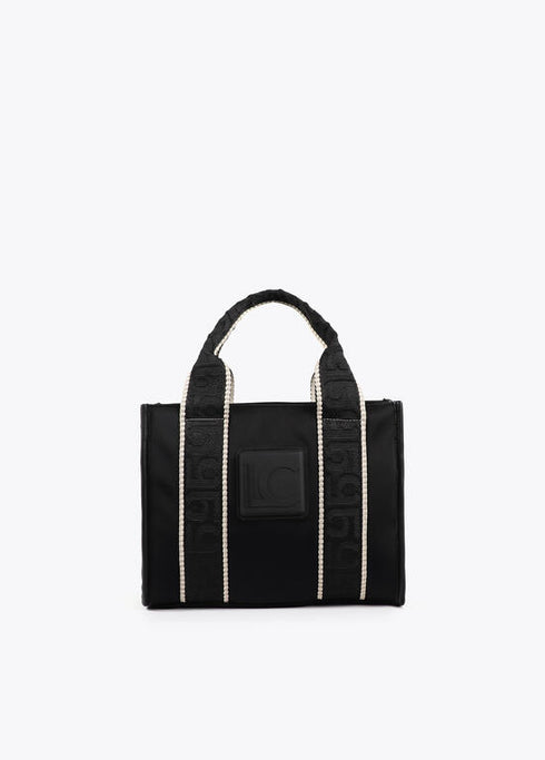 Mini shopper en tejido tipo neopreno con logo de silicona al tono NEGRO LF2504077.00N.U LOLA CASADEMUNT