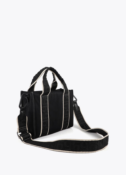 Mini shopper en tejido tipo neopreno con logo de silicona al tono NEGRO LF2504077.00N.U LOLA CASADEMUNT