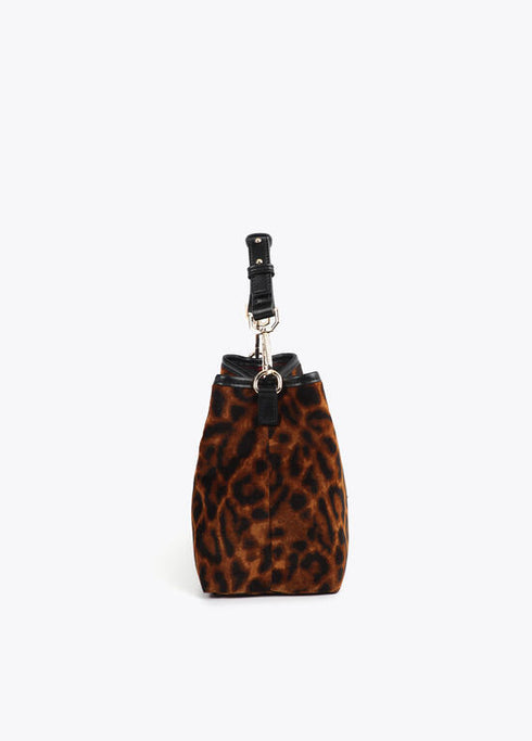 Bolsito tejido animal print parche escudo MARRON-NEGRO U LF2504079.25N.U LOLA CASADEMUNT