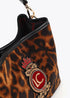 Bolsito tejido animal print parche escudo MARRON-NEGRO U LF2504079.25N.U LOLA CASADEMUNT