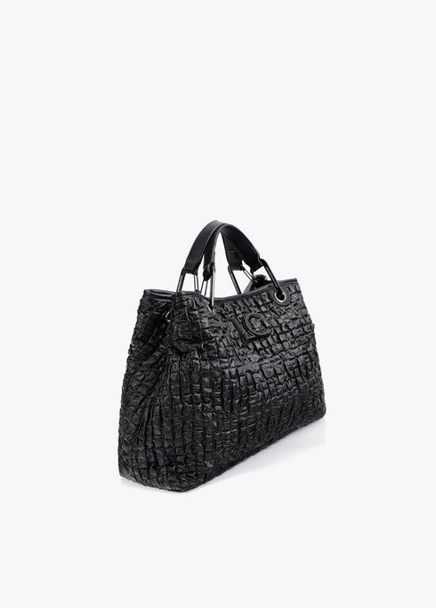 Bolso efecto piel fruncida LOLA CASADEMUNT NEGRO LF2504082.00N.U