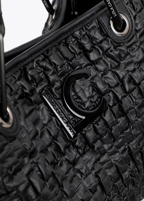 Bolso efecto piel fruncida LOLA CASADEMUNT NEGRO LF2504082.00N.U