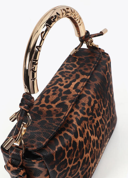 Bandolera asa metalizada personalizada animal print LOLA CASADEMUNT MARRON-NEGRO LF2504085.25N.U