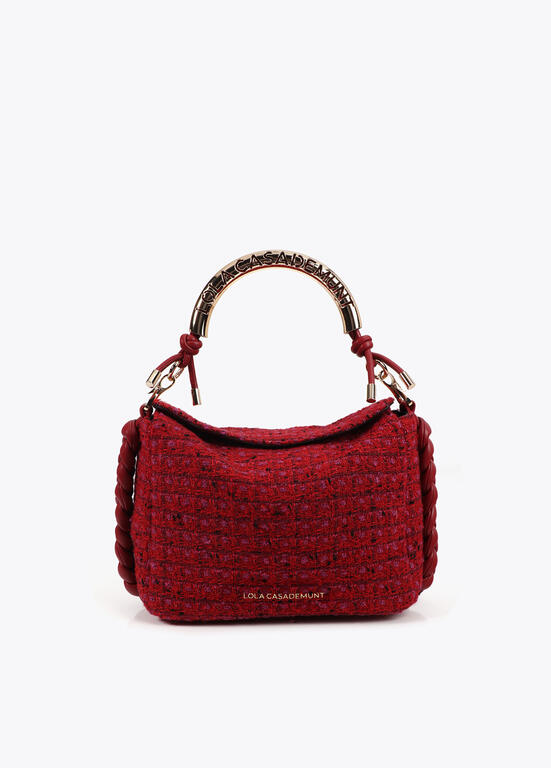 Bandolera asa metalizada personalizada tejido tweed LOLA CASADEMUNT ROJO LF2504086.030.U