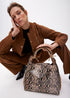 Bandolera asa metalizada personalizada efecto piton MARRON-CRUDO LF2504087.250.U LOLA CASADEMUNT