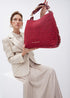 Bolso shopper asa metalizada personalizada tejido tweed LOLA CASADEMUINT ROJO LF2504088.030.U