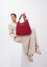 Bolso shopper asa metalizada personalizada tejido tweed LOLA CASADEMUINT ROJO LF2504088.030.U