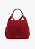 Bolso shopper asa metalizada personalizada tejido tweed LOLA CASADEMUINT ROJO LF2504088.030.U