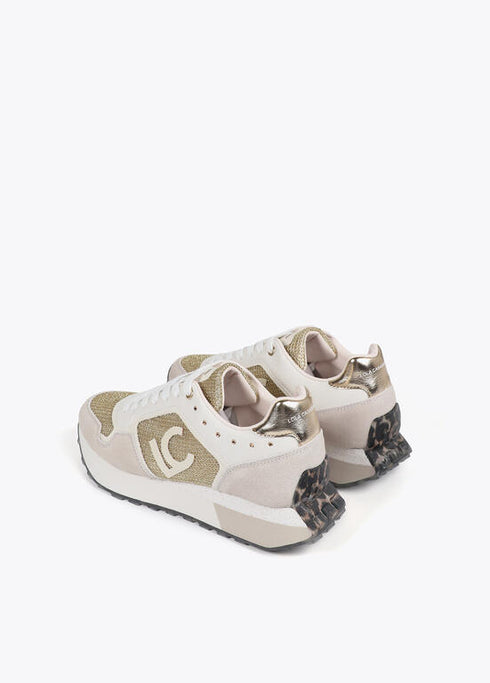 Deportiva con suela personalizada y estampado animal y detalles en piel LOLA CASADEMUNT GRIS CLARO LF2505002.010