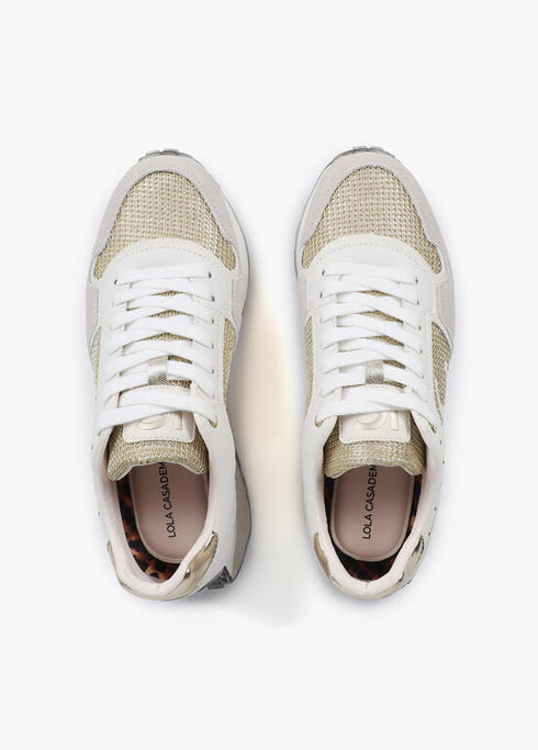 Deportiva con suela personalizada y estampado animal y detalles en piel LOLA CASADEMUNT GRIS CLARO LF2505002.010