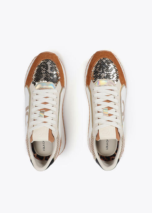 Deportiva con suela de diferentes texturas y detalles en piel LOLA CASADEMUNT MARRON LF2505009.057