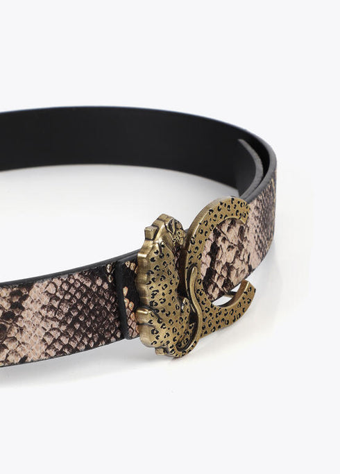 Cinturon reversible hebilla LC leopardo CRUDO-GRIS LF2506001.201 LOLA CASADEMUNT