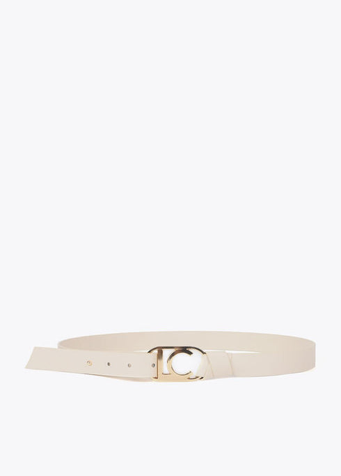 Cinturon estrecho nudo logo ovalado LOLA CASADEMUNT CRUDO LF2506004.001