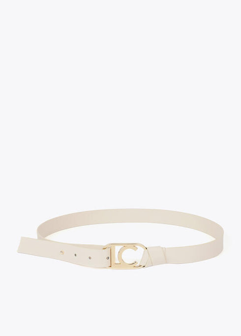 Cinturon estrecho nudo logo ovalado LOLA CASADEMUNT CRUDO LF2506004.001