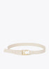 Cinturon estrecho nudo logo ovalado LOLA CASADEMUNT CRUDO LF2506004.001
