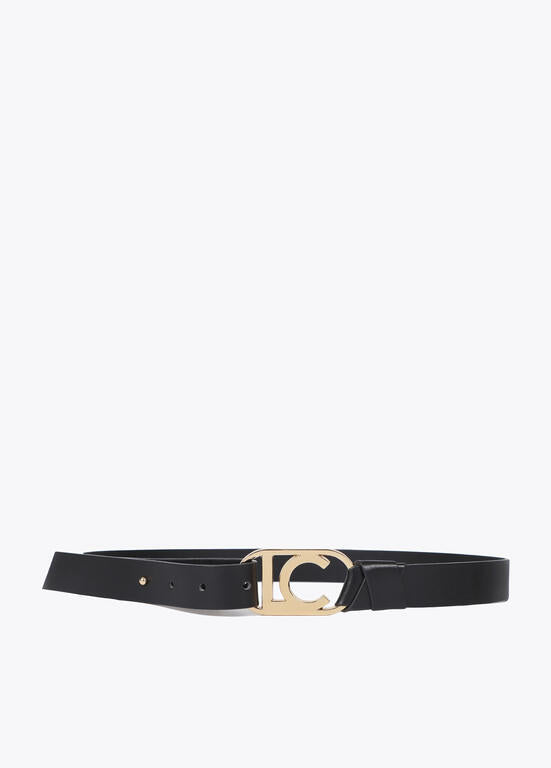 Cinturon estrecho nudo logo ovalado LOLA CASADEMUNT NEGRO LF2506004.00N