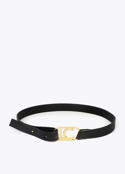 Cinturon estrecho nudo logo ovalado LOLA CASADEMUNT NEGRO LF2506004.00N