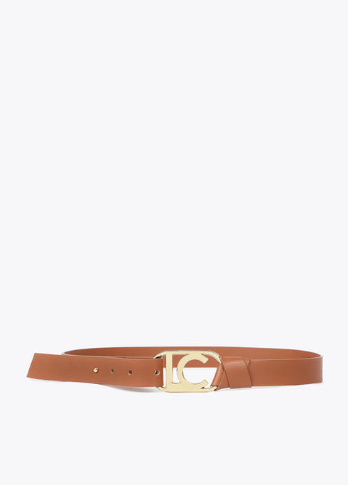 Cinturon estrecho nudo logo ovalado LOLA CASADEMUNT CAMEL LF2506004.052