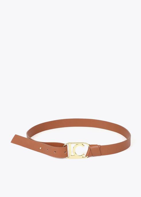Cinturon estrecho nudo logo ovalado LOLA CASADEMUNT CAMEL LF2506004.052