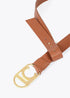 Cinturon estrecho nudo logo ovalado LOLA CASADEMUNT CAMEL LF2506004.052