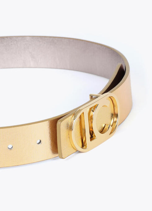 Cinturon reversible metalicos hebilla ovalada LOLA CASADEMUNT METAL-METAL LF2506005.2MM