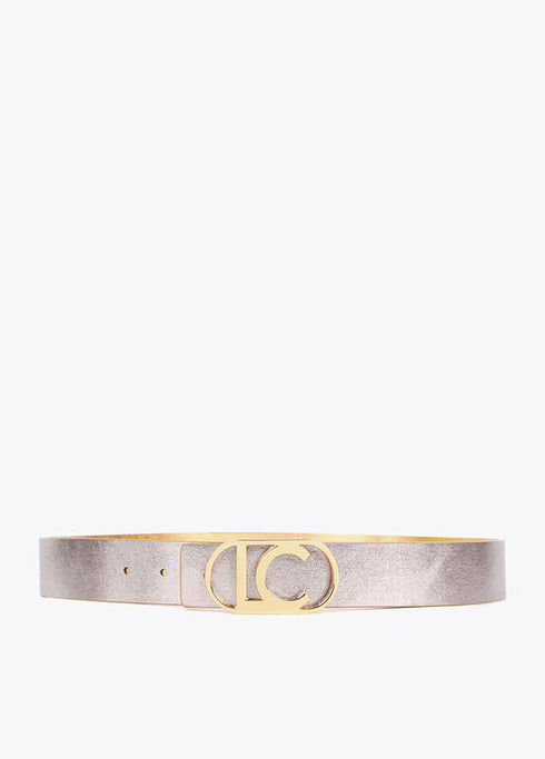 Cinturon reversible metalicos hebilla ovalada LOLA CASADEMUNT METAL-METAL LF2506005.2MM