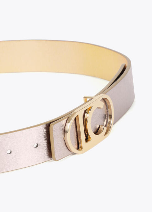 Cinturon reversible metalicos hebilla ovalada LOLA CASADEMUNT METAL-METAL LF2506005.2MM