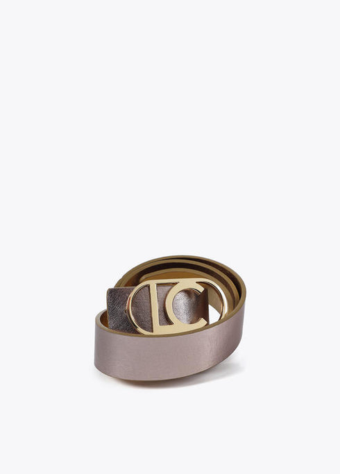 Cinturon reversible metalicos hebilla ovalada LOLA CASADEMUNT METAL-METAL LF2506005.2MM