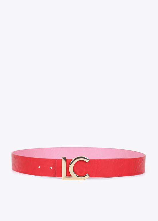 Cinturon reversible hebilla LC LOLA CASADEMUNT ROJO-ROSA LF2506006.232