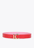 Cinturon reversible hebilla LC LOLA CASADEMUNT ROJO-ROSA LF2506006.232