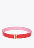 Cinturon reversible hebilla LC LOLA CASADEMUNT ROJO-ROSA LF2506006.232