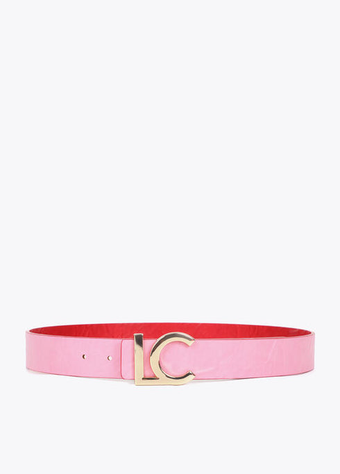 Cinturon reversible hebilla LC LOLA CASADEMUNT ROJO-ROSA LF2506006.232