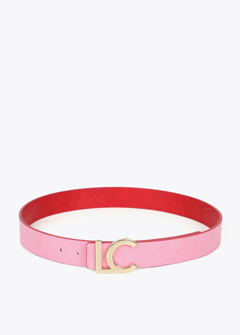 Cinturon reversible hebilla LC LOLA CASADEMUNT ROJO-ROSA LF2506006.232