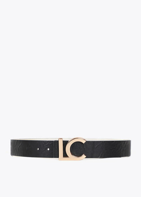 Cinturon reversible hebilla LC LOLA CASADEMUNT NEGRO-CRUDO LF2506006.2N0