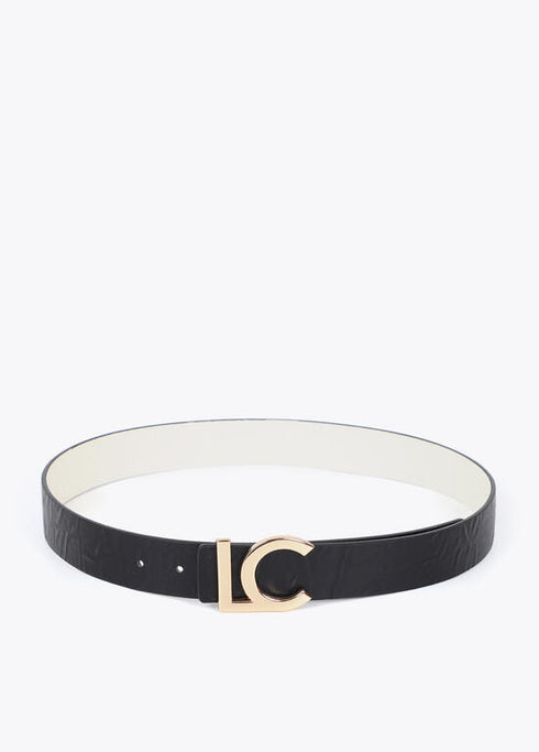 Cinturon reversible hebilla LC LOLA CASADEMUNT NEGRO-CRUDO LF2506006.2N0