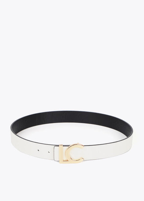 Cinturon reversible hebilla LC LOLA CASADEMUNT NEGRO-CRUDO LF2506006.2N0