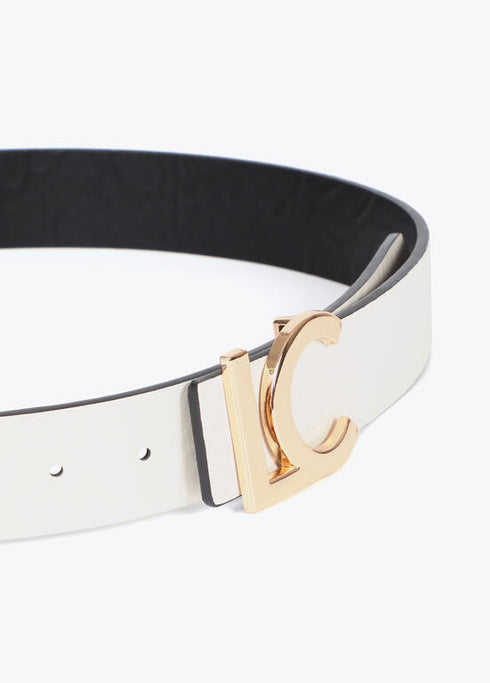 Cinturon reversible hebilla LC LOLA CASADEMUNT NEGRO-CRUDO LF2506006.2N0