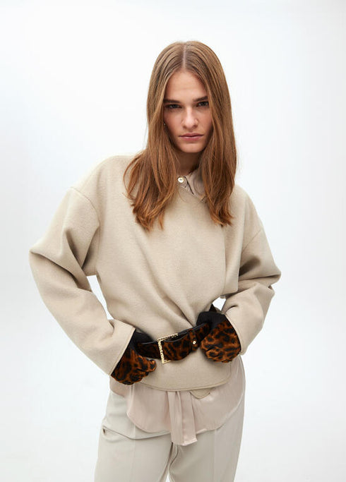 Cinturon ancho animal print MARRON-NEGRO LF2506007.25N LOLA CASADEMUNT