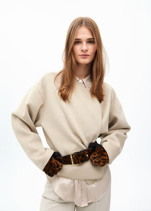 Cinturon ancho animal print MARRON-NEGRO LF2506007.25N LOLA CASADEMUNT