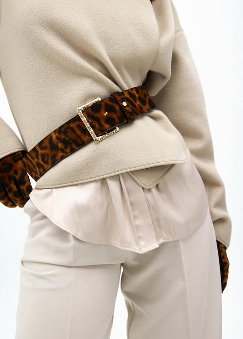 Cinturon ancho animal print MARRON-NEGRO LF2506007.25N LOLA CASADEMUNT