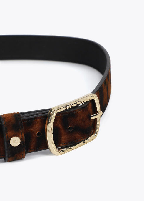 Cinturon estrecho animal print MARRON-NEGRO LF2506008.25N LOLA CASADEMUNT