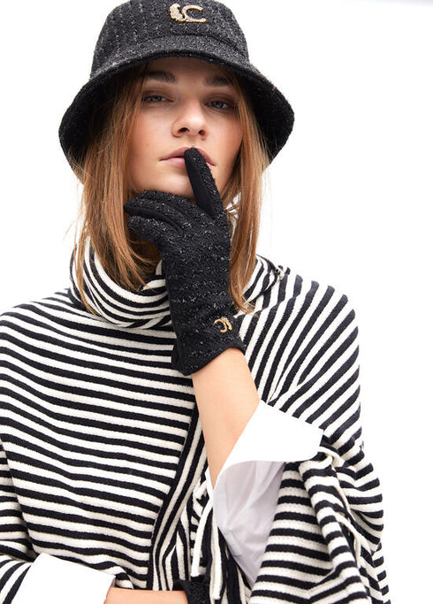 Guante combinado tweed LOLA CASADEMUNT NEGRO LF2507001.00N.U
