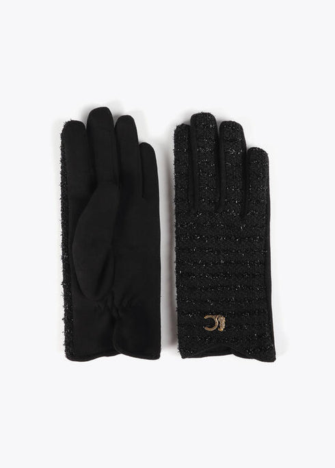 Guante combinado tweed LOLA CASADEMUNT NEGRO LF2507001.00N.U