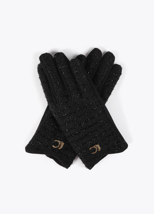 Guante combinado tweed LOLA CASADEMUNT NEGRO LF2507001.00N.U