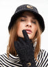 Sombrero tipo bucket tweed logo LC leopardo LOLA CASADEMUNT NEGRO LF2507003.00N.U