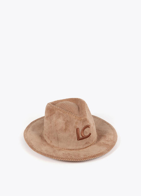 Sombrero fedora pana LC leopardo LOLA CASADEMUNT BEIGE LF2507006.050.U