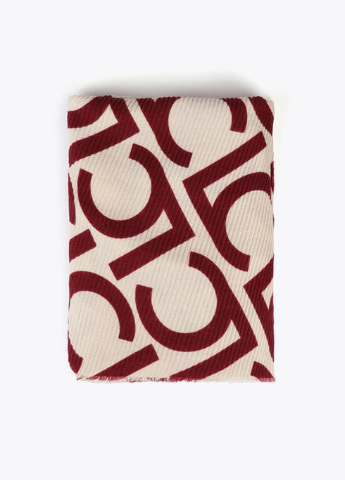 Foular plisados bicolor LC LOLA CASADEMUNT CRUDO-ROJO LF2507007.203.U