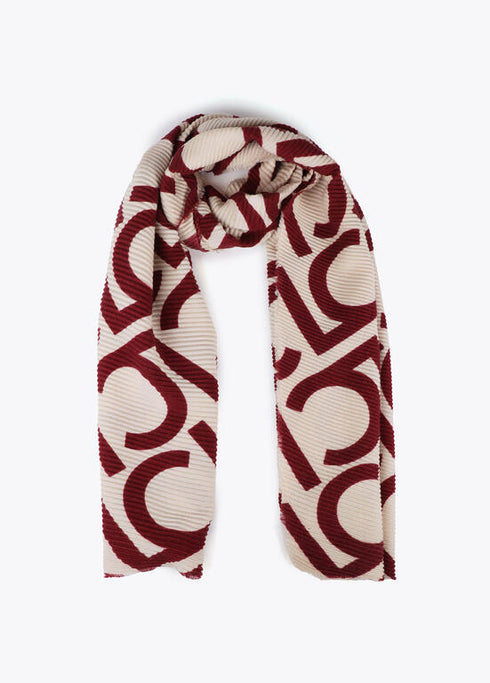 Foular plisados bicolor LC LOLA CASADEMUNT CRUDO-ROJO LF2507007.203.U